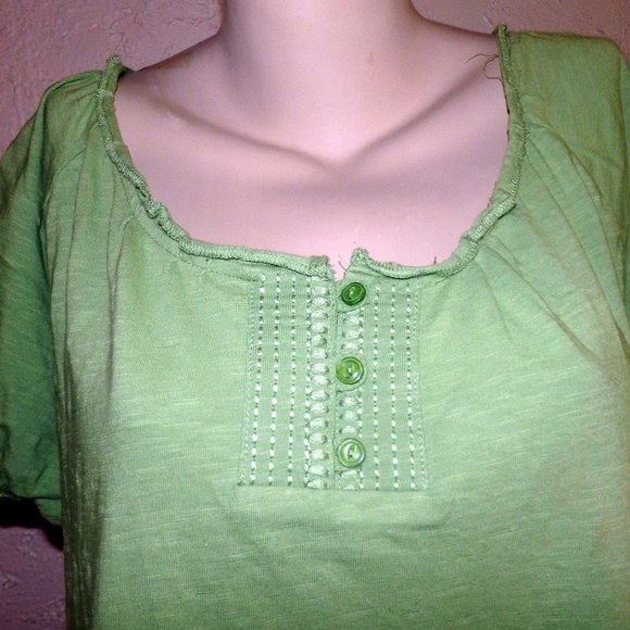 Bit & Bridal NWOt Green 100% Cotton Tunic Top - Picture 4 of 7